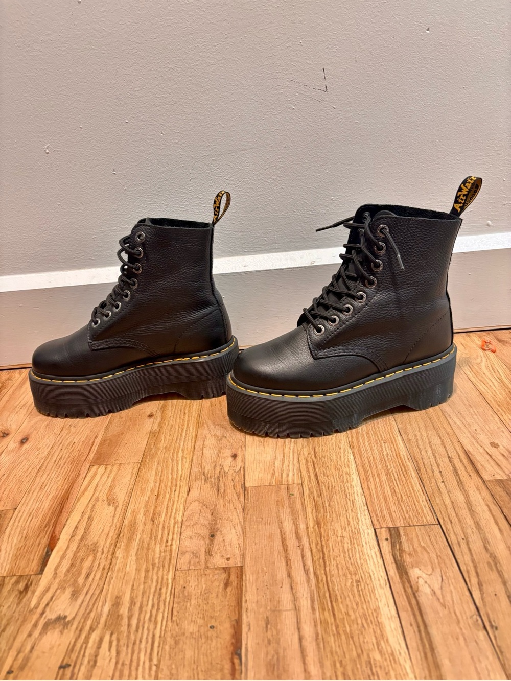 Dr. Martens Black Pascal Max Lace-Up Platform Boots - Picture 3 of 6